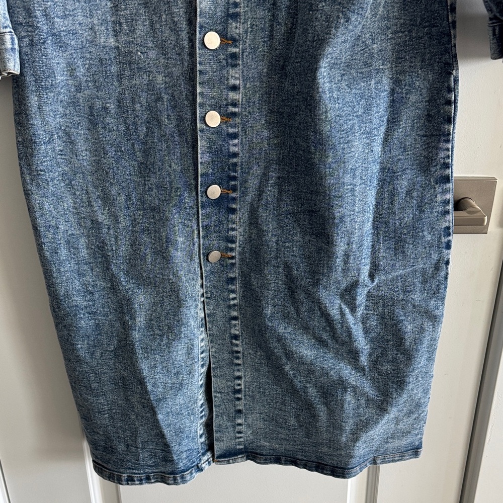 Denim Button-Down Mini Dress - Picture 5 of 6